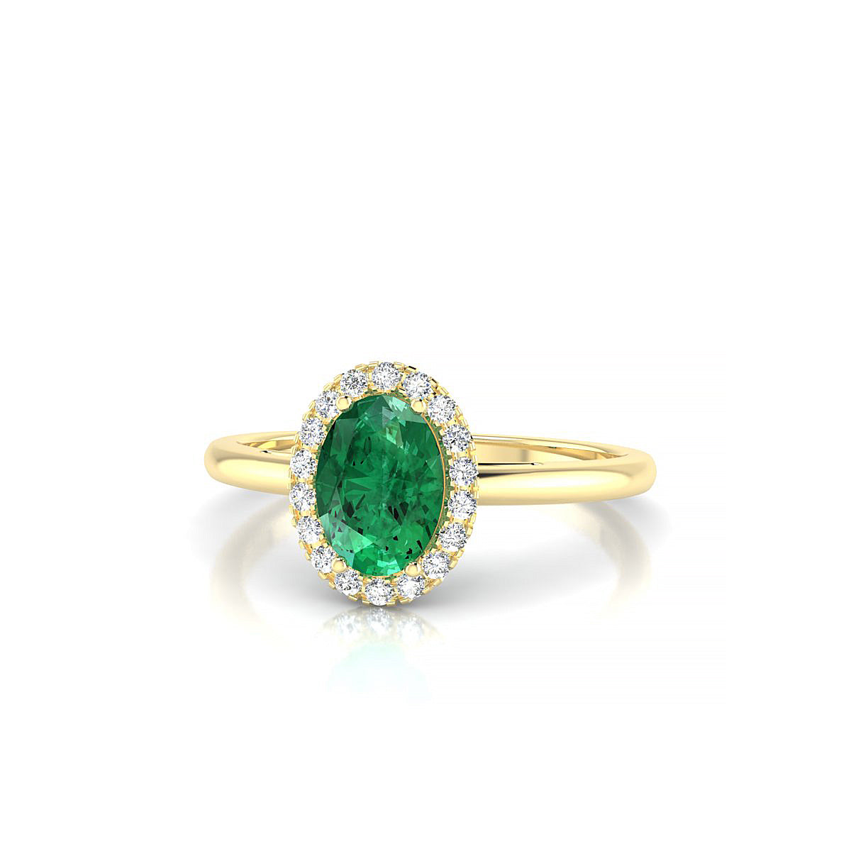 Solar | 18k Yellow Gold 7 x 5 mm Oval Emerald Ring