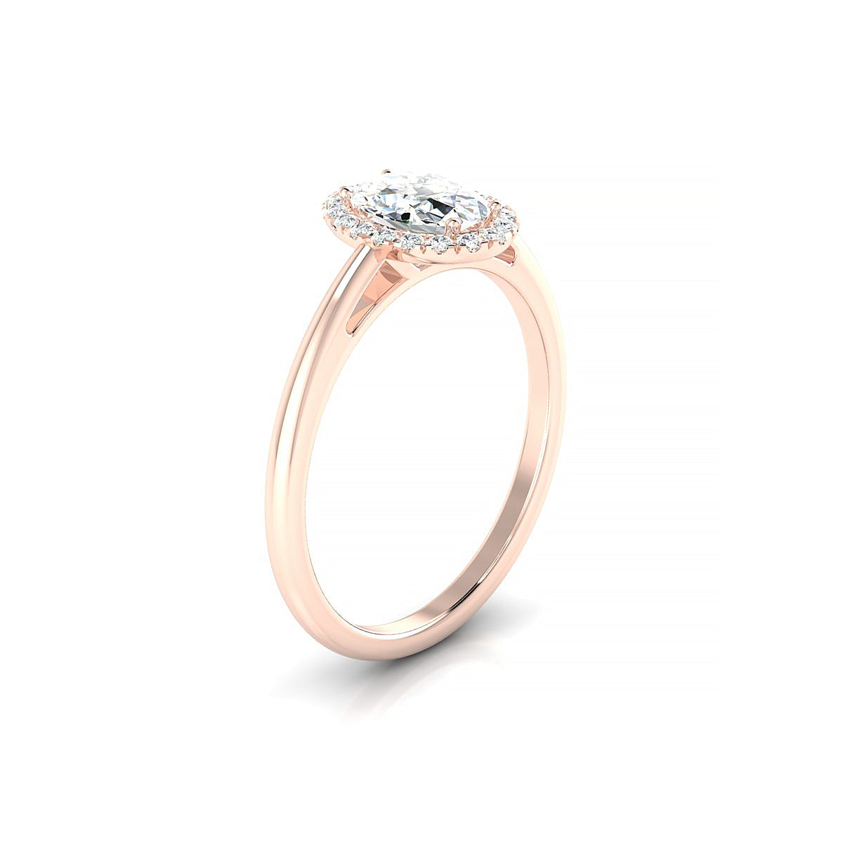 Solar | 18k Rose Gold 7 x 5 mm Oval Diamond Ring