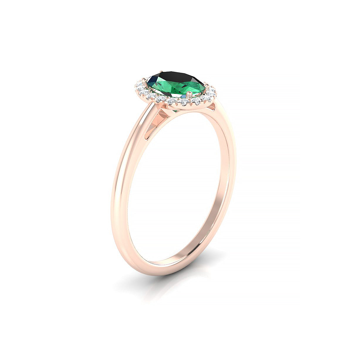 Solar | 18k Rose Gold 7 x 5 mm Oval Emerald Ring