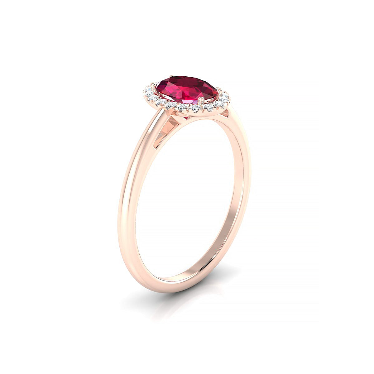 Solar | 18k Rose Gold 7 x 5 mm Oval Ruby Ring