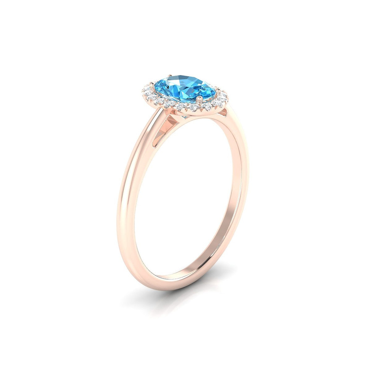 Solar | 18k Rose Gold 7 x 5 mm Oval Topaz Ring