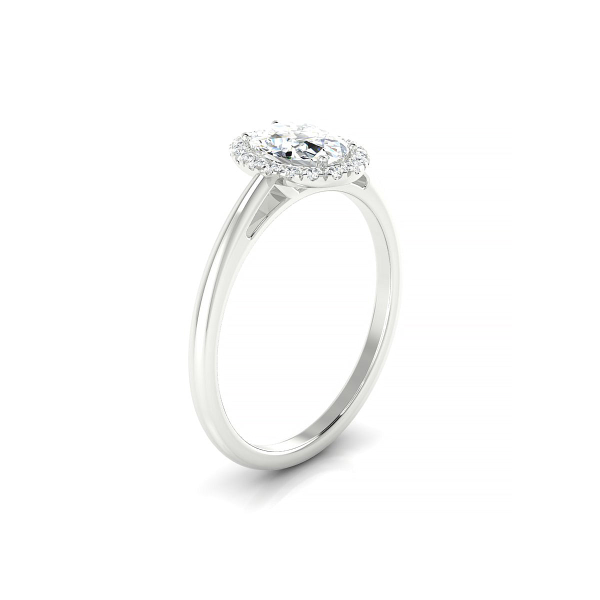 Solar | 18k White Gold 7 x 5 mm Oval Diamond Ring