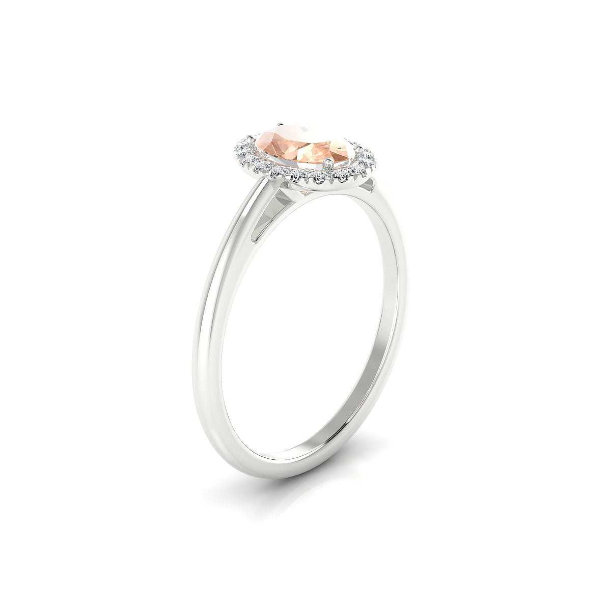 Solar | 18k White Gold 7 x 5 mm Oval Morganite Ring