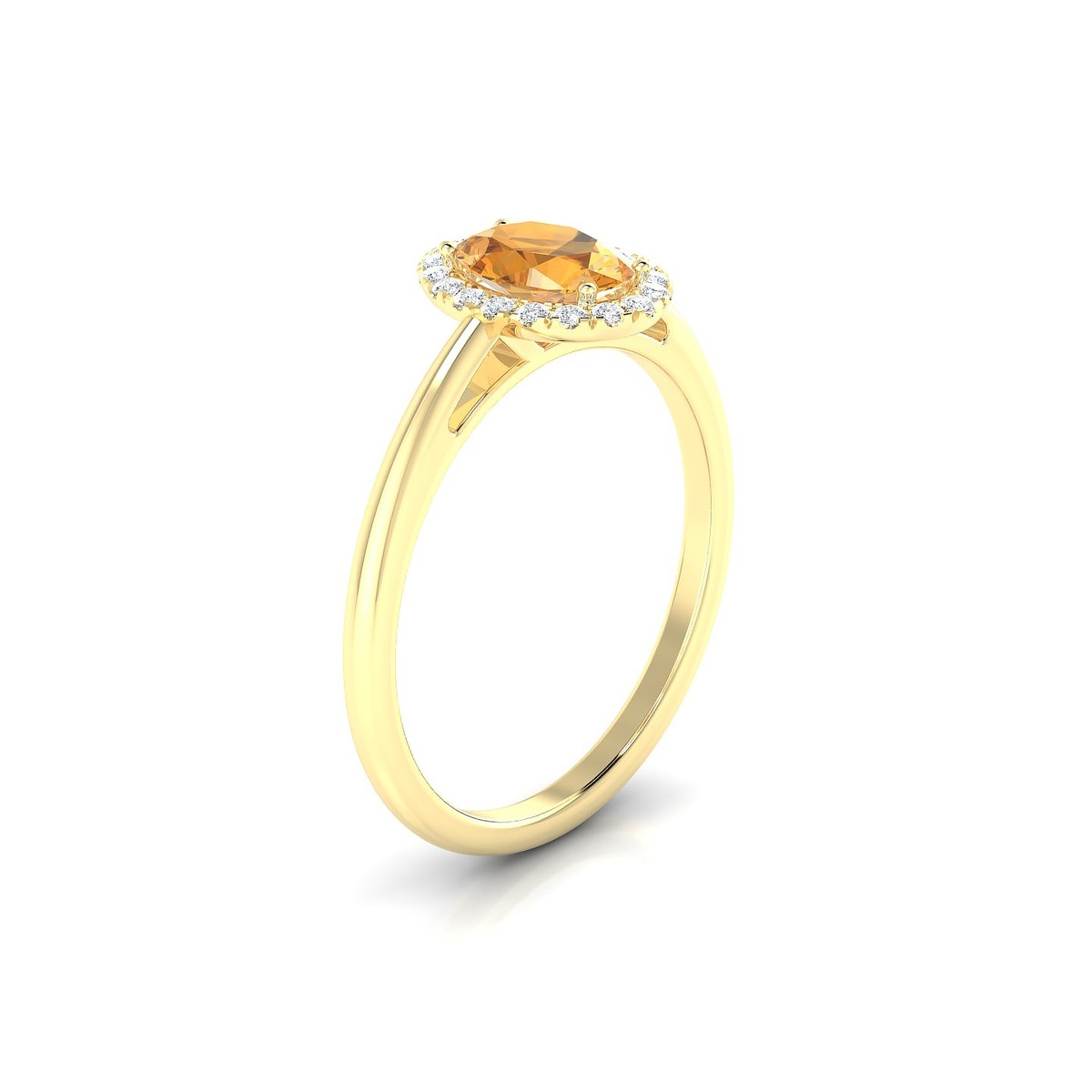 Solar | 18k Yellow Gold 7 x 5 mm Oval Citrine Ring