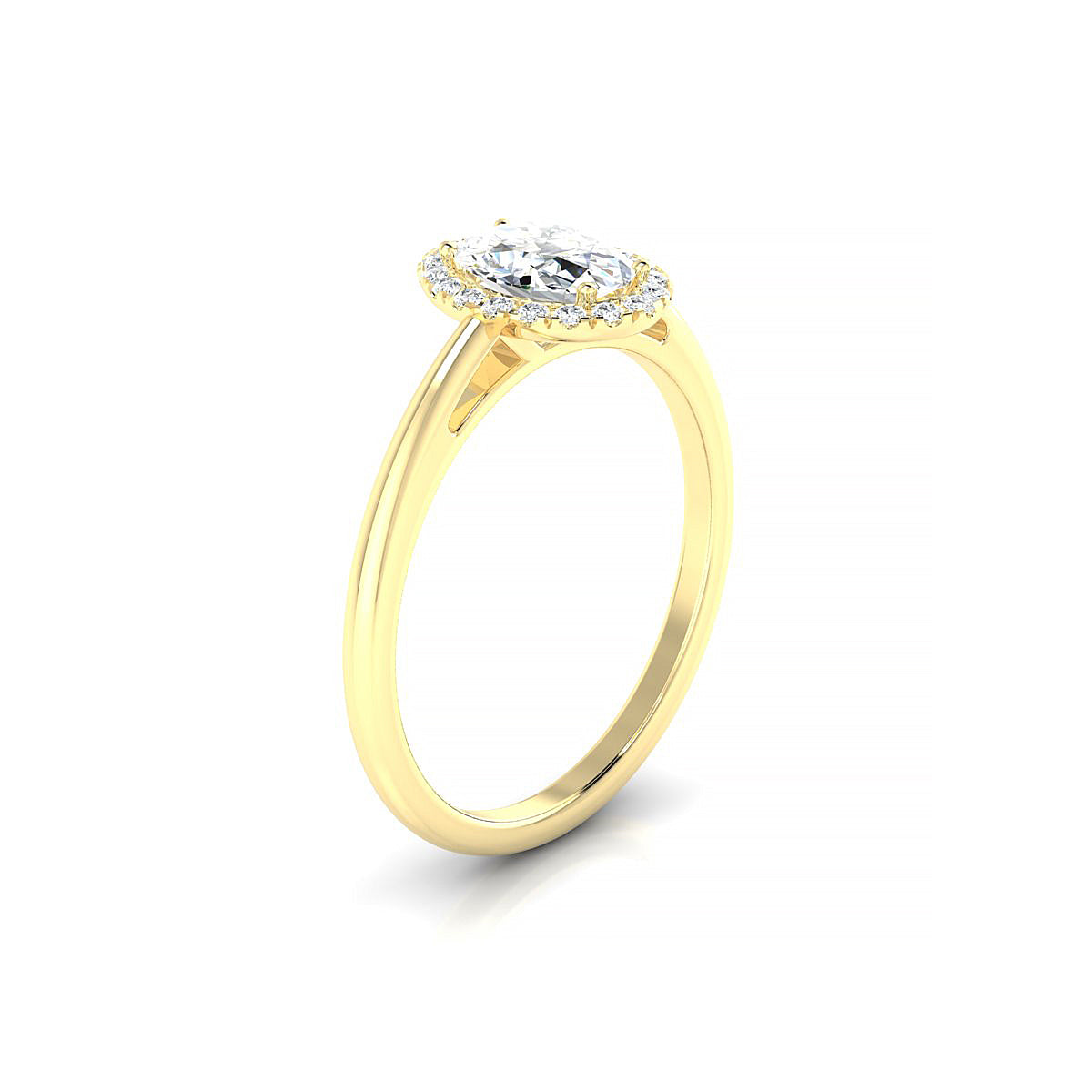 Solar | 18k Yellow Gold 7 x 5 mm Oval Diamond Ring