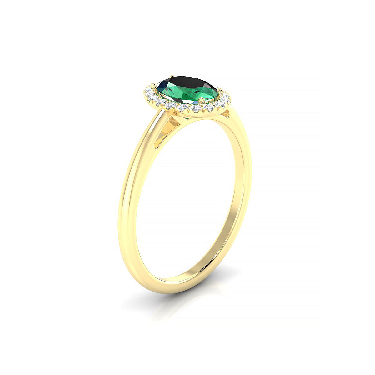 Solar | 18k Yellow Gold 7 x 5 mm Oval Emerald Ring
