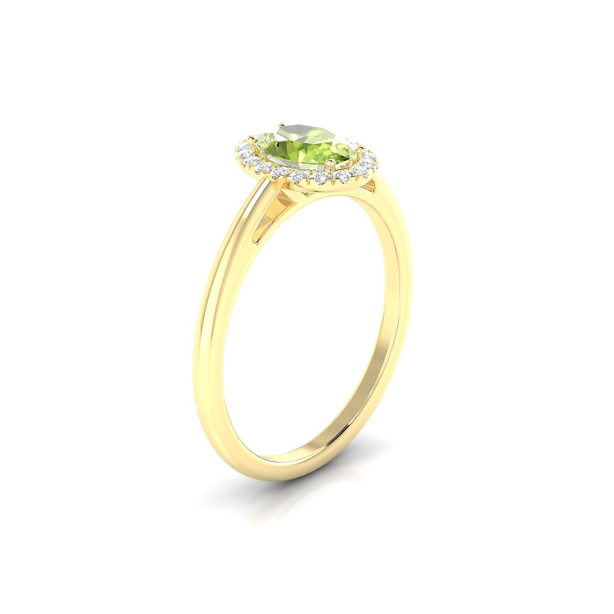 Solar | 18k Yellow Gold 7 x 5 mm Oval Peridot Ring