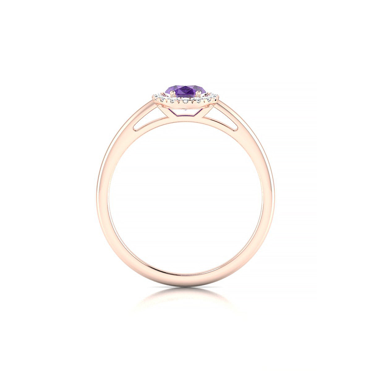 Solar | 18k Rose Gold 7 x 5 mm Oval Amethyst Ring