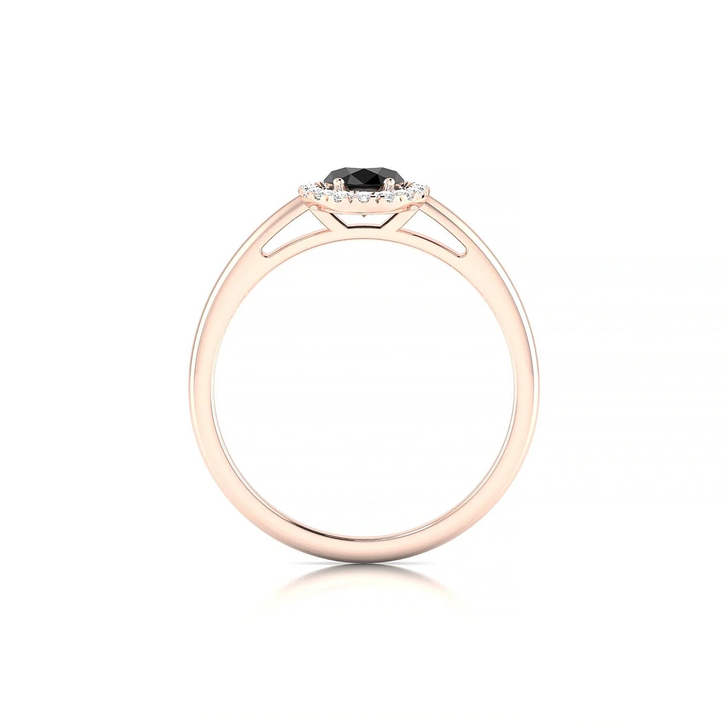Solar | 18k Rose Gold 7 x 5 mm Oval Black Diamond Ring