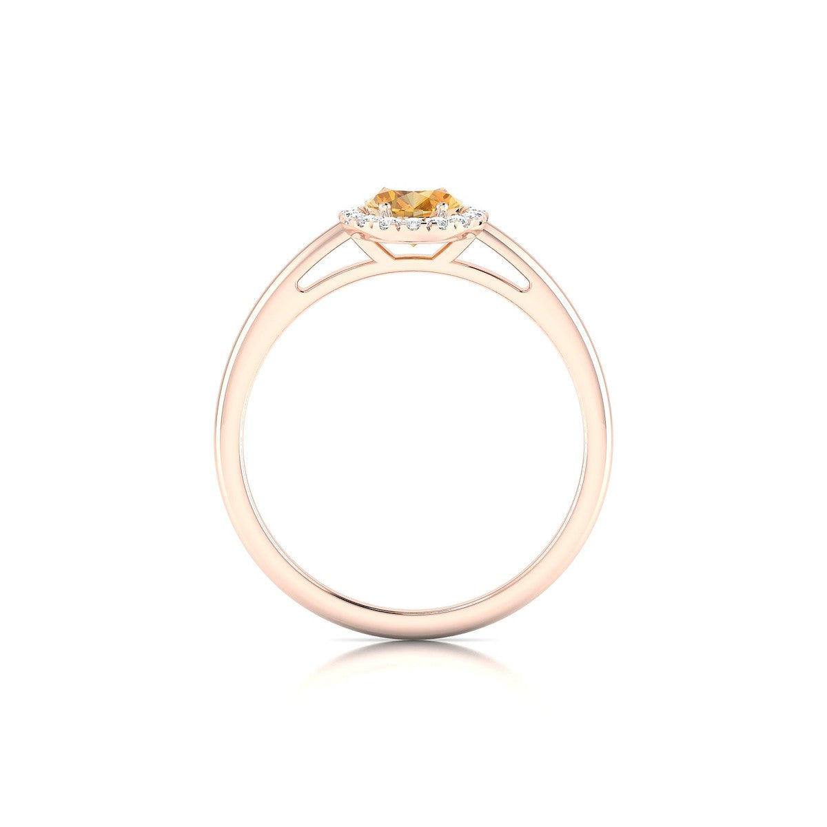 Solar | 18k Rose Gold 7 x 5 mm Oval Citrine Ring