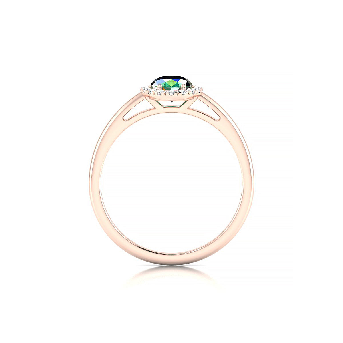 Solar | 18k Rose Gold 7 x 5 mm Oval Emerald Ring