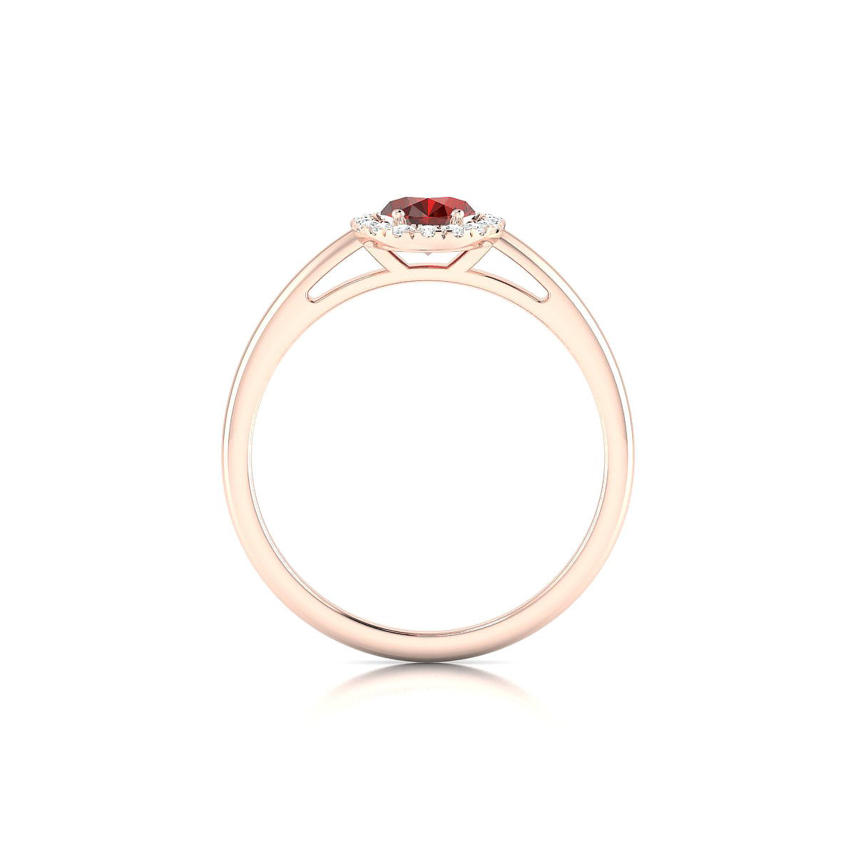 Solar | 18k Rose Gold 7 x 5 mm Oval Garnet Ring