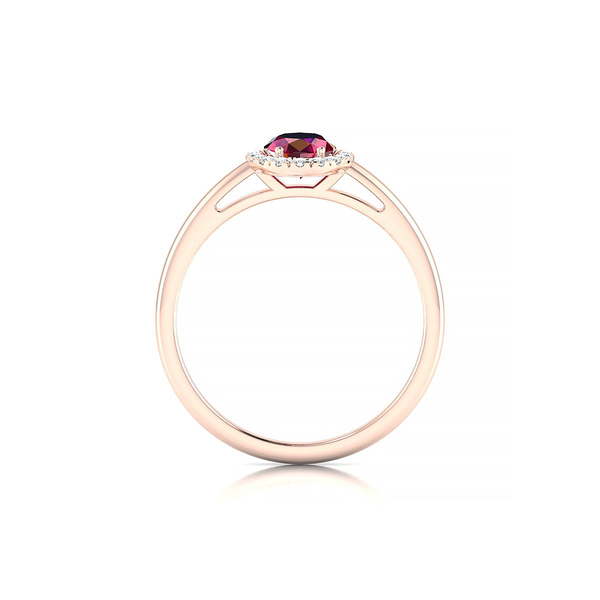 Solar | 18k Rose Gold 7 x 5 mm Oval Ruby Ring