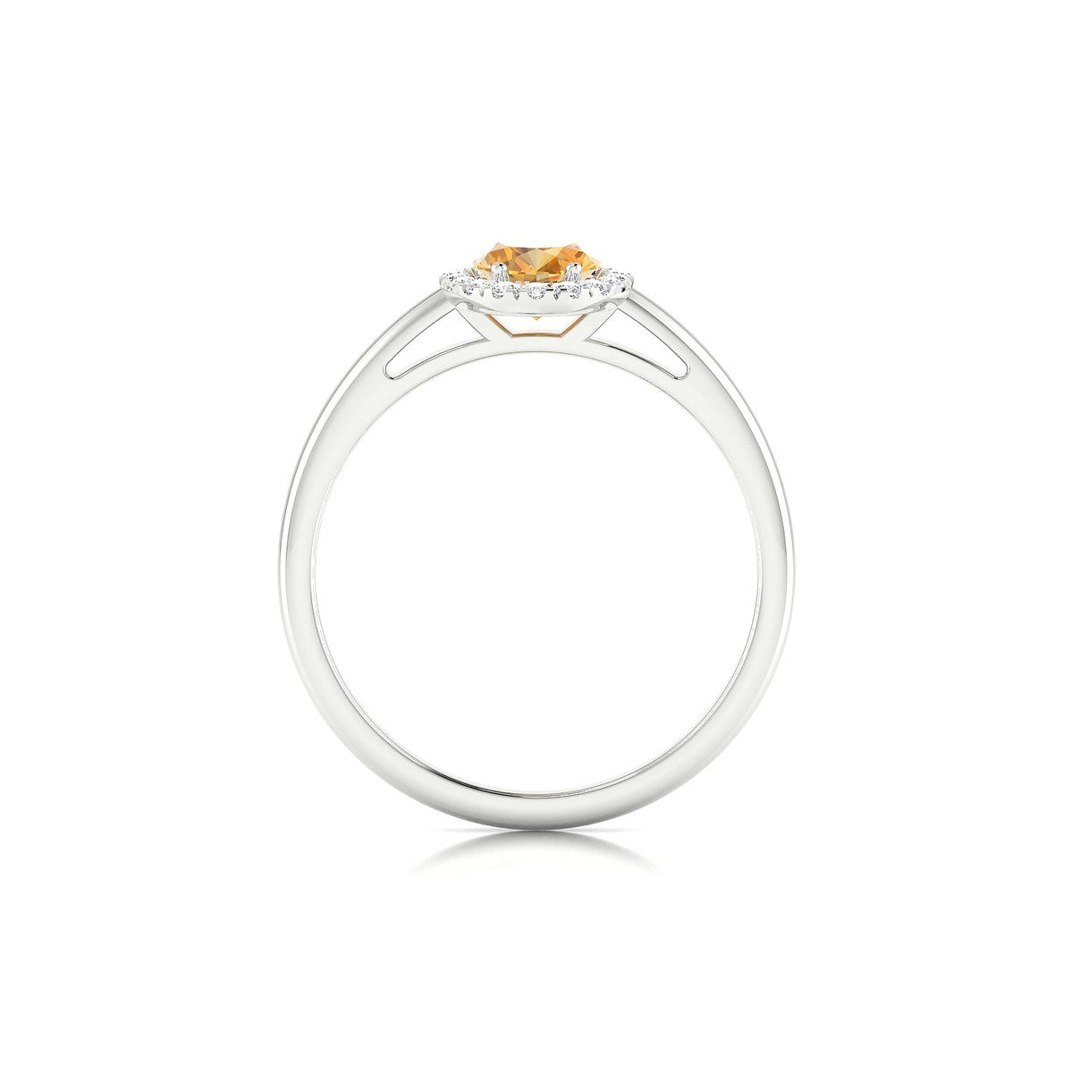 Solar | 18k White Gold 7 x 5 mm Oval Citrine Ring