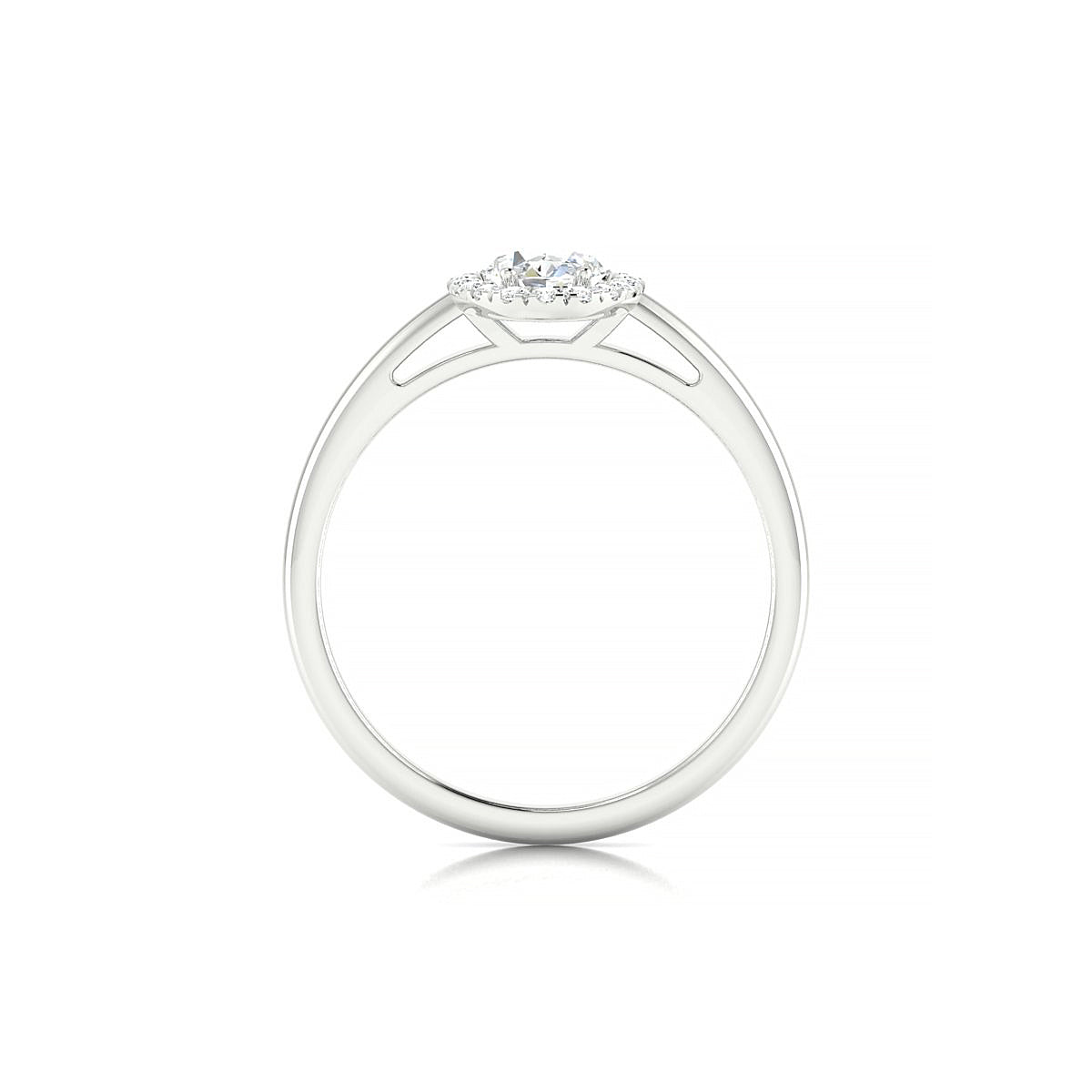 Solar | 18k White Gold 7 x 5 mm Oval Diamond Ring
