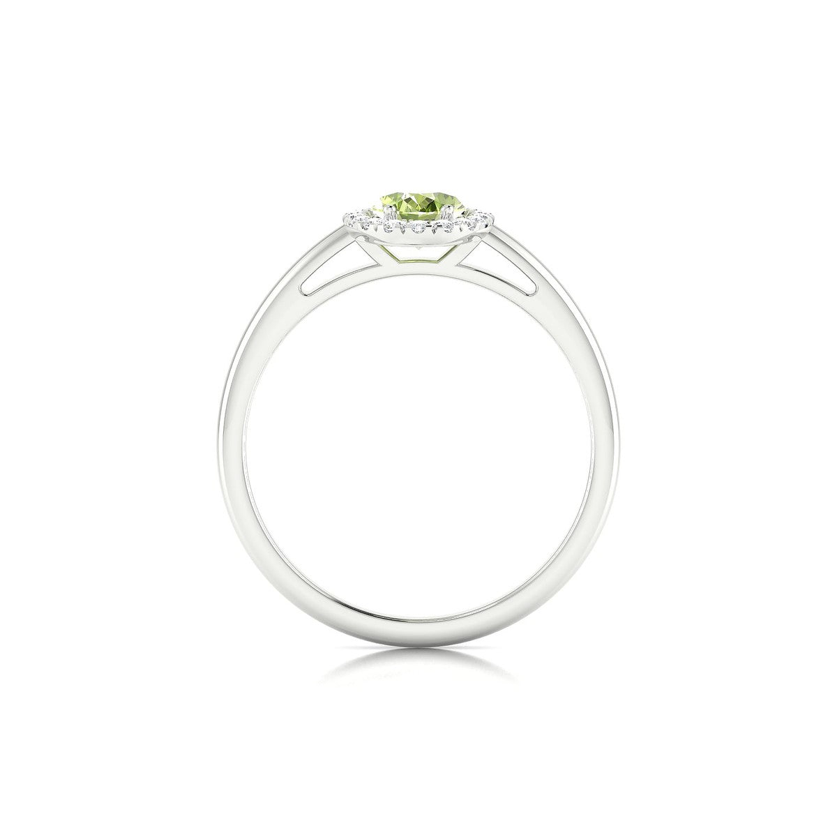 Solar | 18k White Gold 7 x 5 mm Oval Peridot Ring