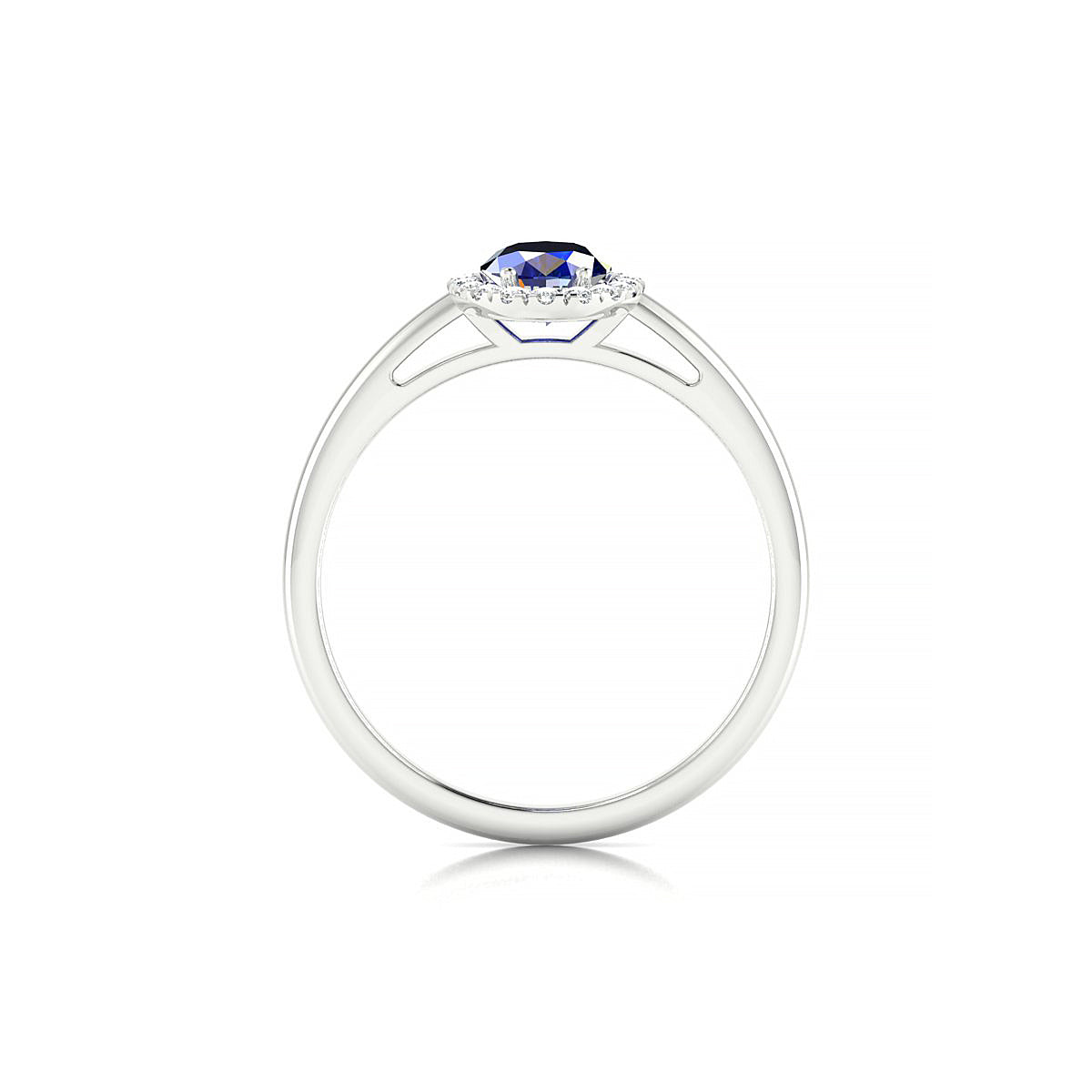 Solar | 18k White Gold 7 x 5 mm Oval Sapphire Ring