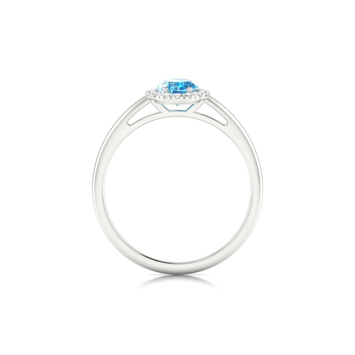 Solar | 18k White Gold 7 x 5 mm Oval Topaz Ring