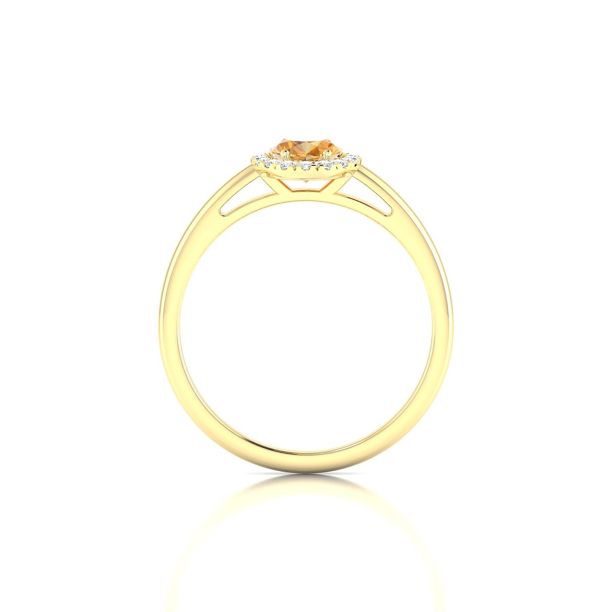 Solar | 18k Yellow Gold 7 x 5 mm Oval Citrine Ring