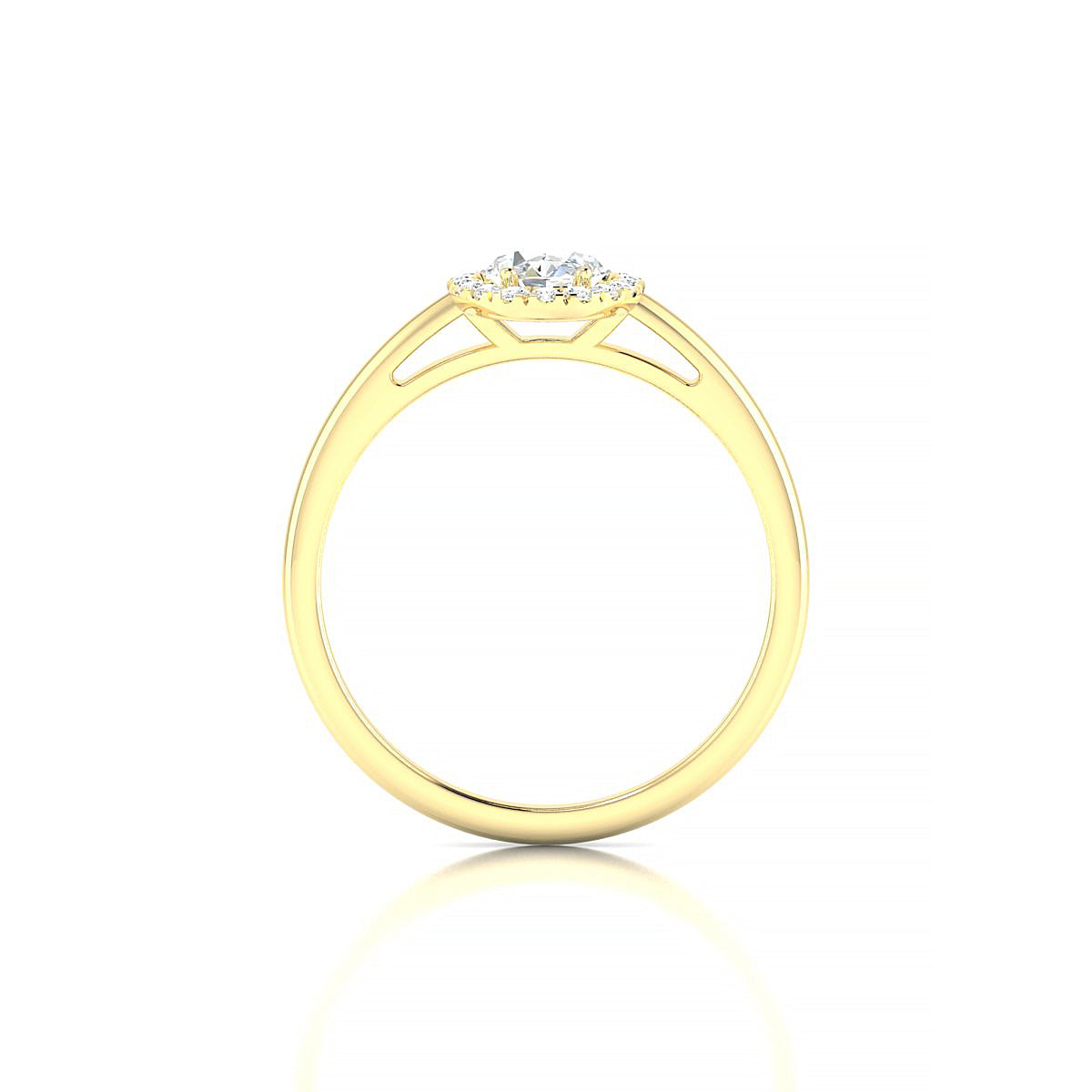 Solar | 18k Yellow Gold 7 x 5 mm Oval Diamond Ring