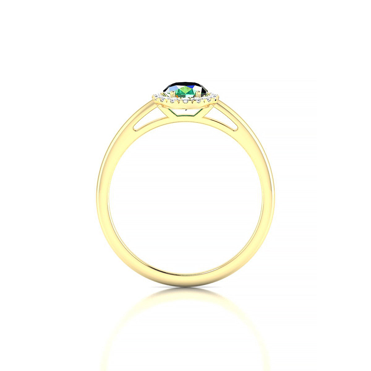 Solar | 18k Yellow Gold 7 x 5 mm Oval Emerald Ring
