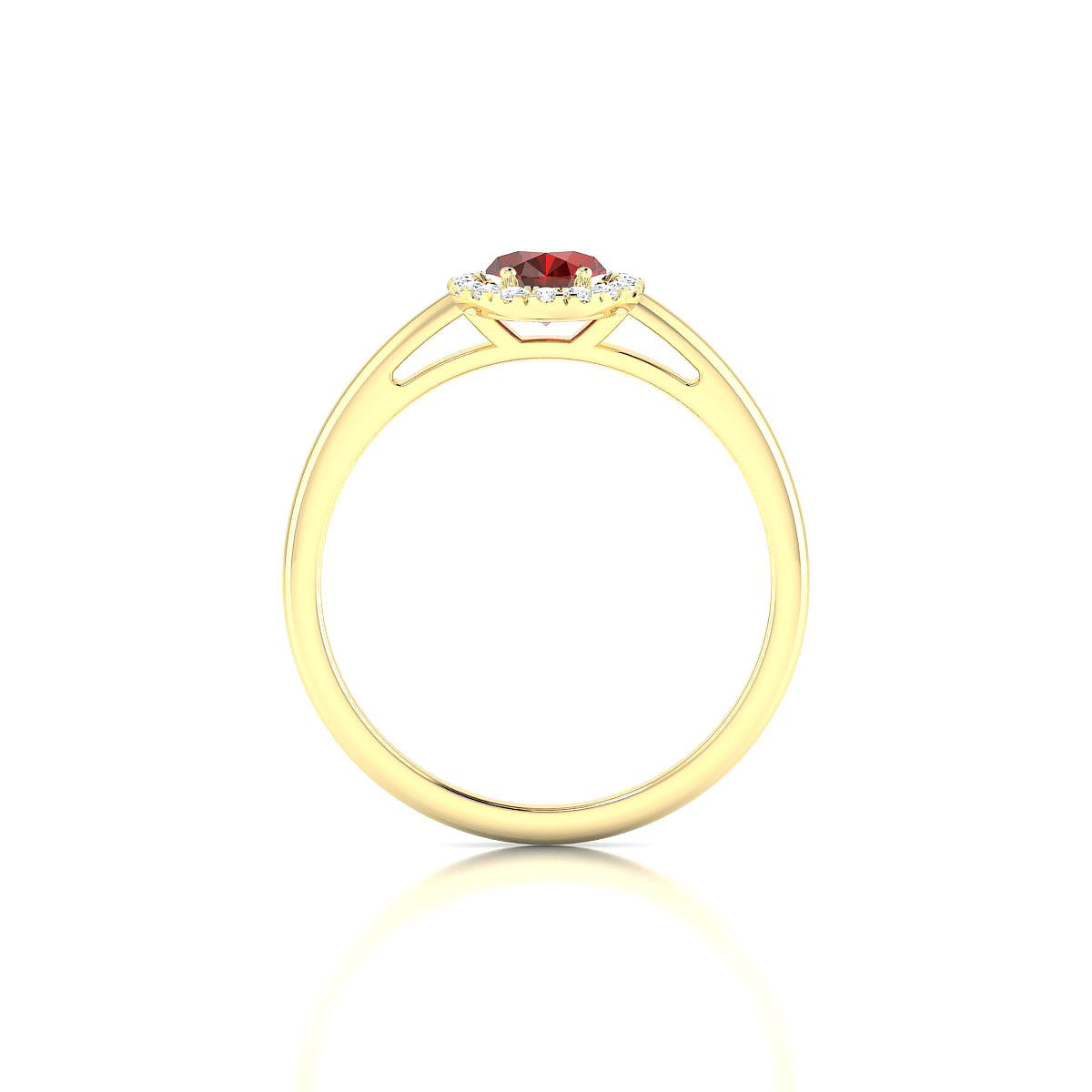 Solar | 18k Yellow Gold 7 x 5 mm Oval Garnet Ring