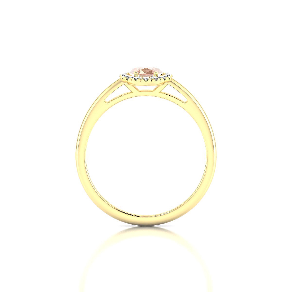 Solar | 18k Yellow Gold 7 x 5 mm Oval Morganite Ring