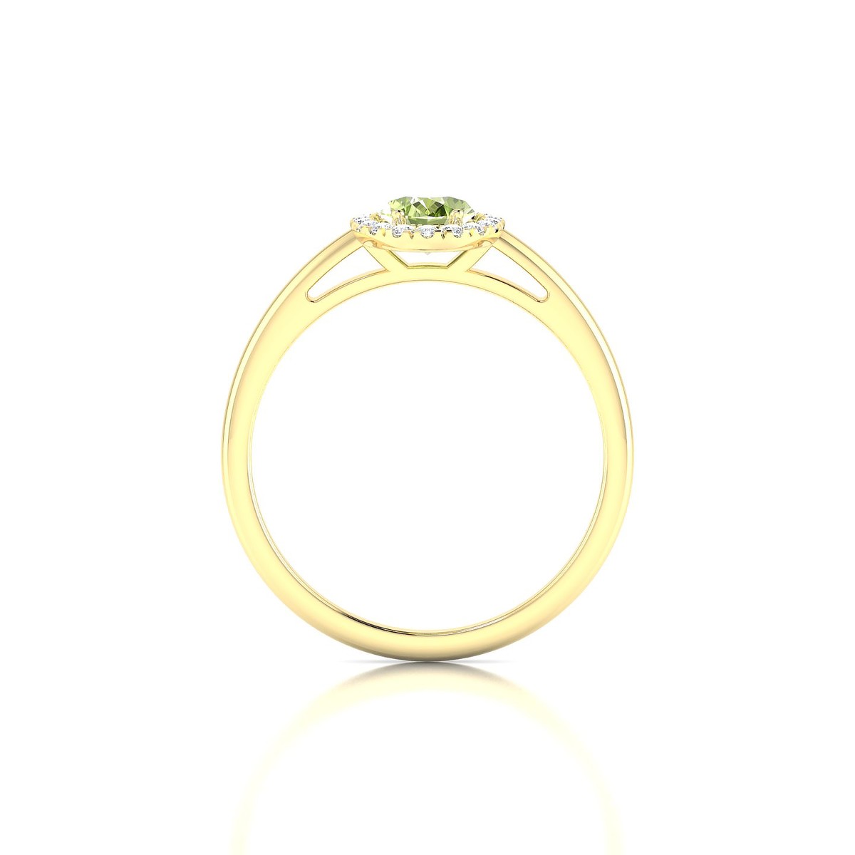 Solar | 18k Yellow Gold 7 x 5 mm Oval Peridot Ring