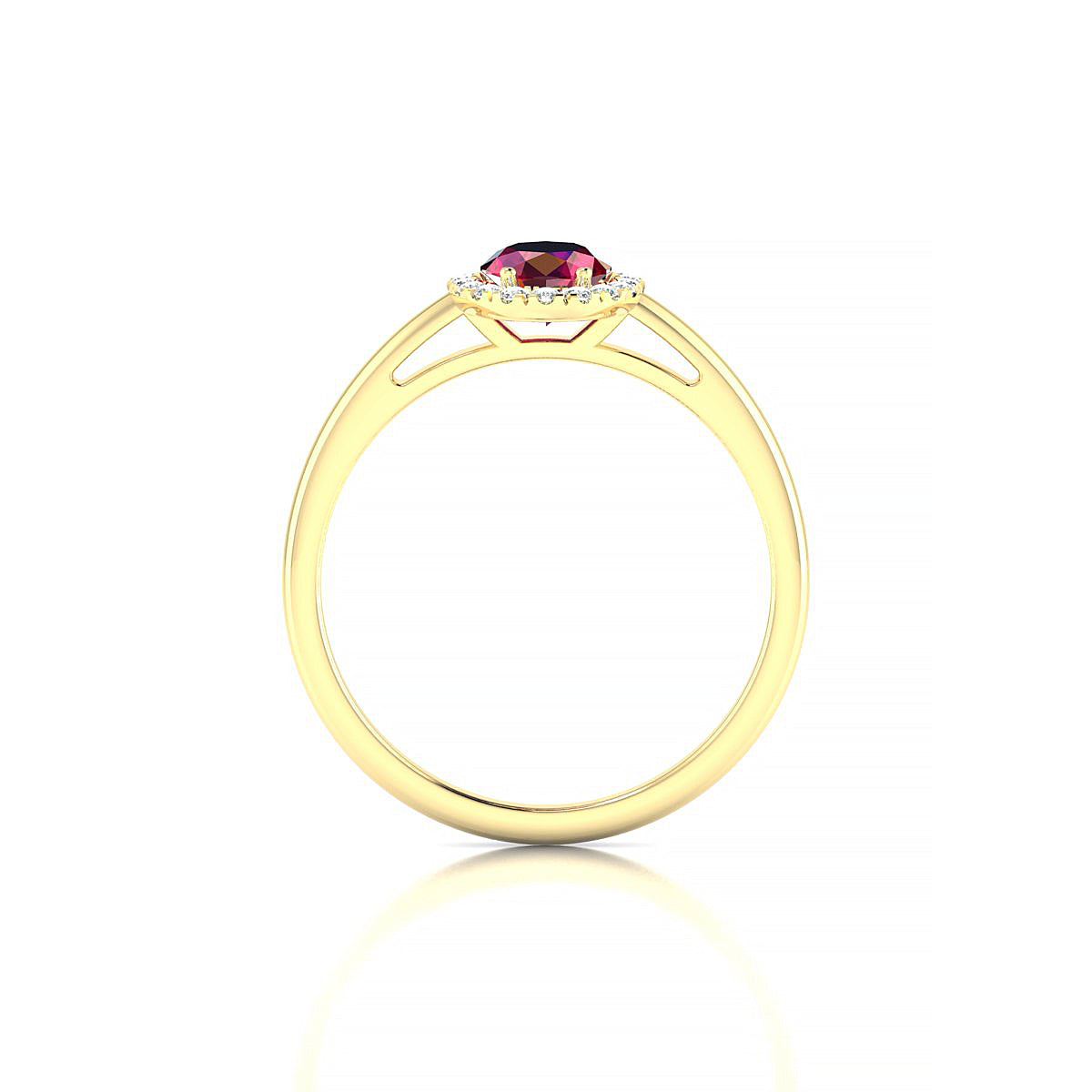 Solar | 18k Yellow Gold 7 x 5 mm Oval Ruby Ring