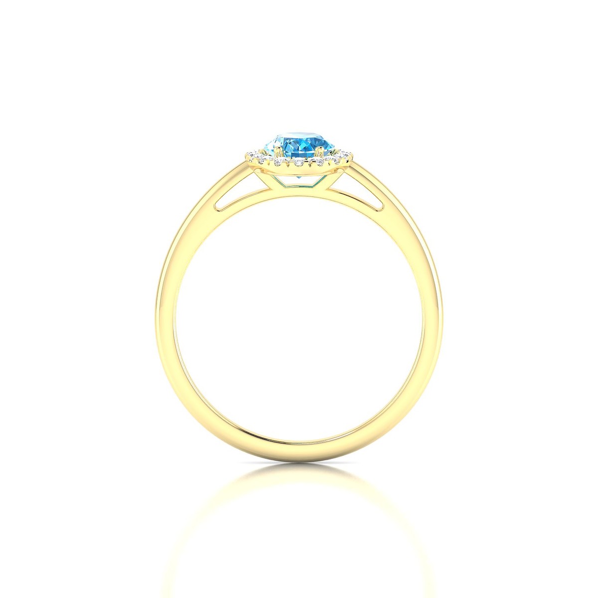 Solar | 18k Yellow Gold 7 x 5 mm Oval Topaz Ring