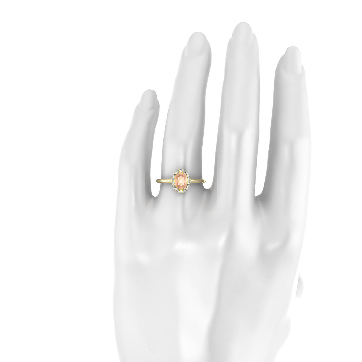 Solar | 18k Yellow Gold 7 x 5 mm Oval Morganite Ring