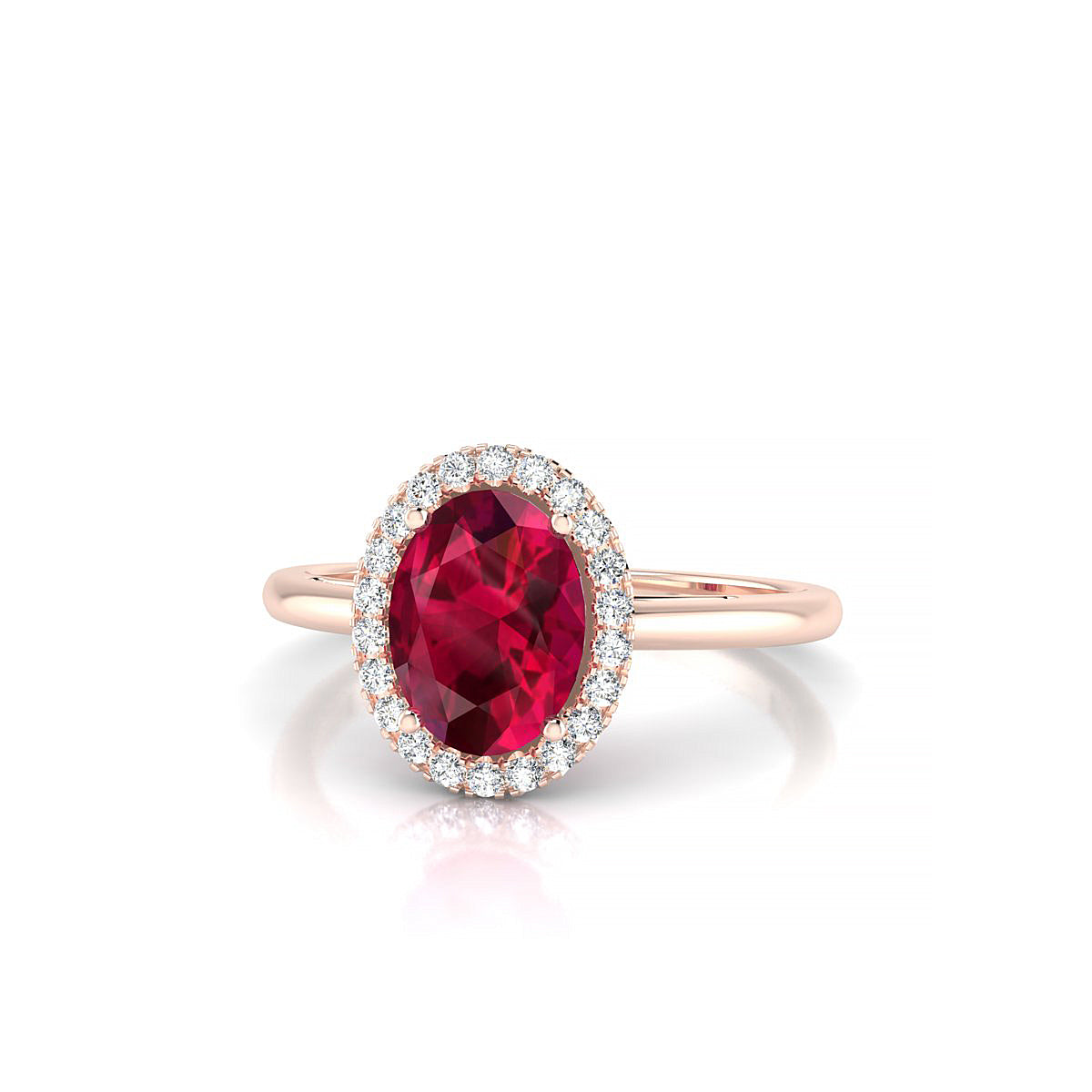 Solar | 18k Rose Gold 8 x 6 mm Oval Ruby Ring