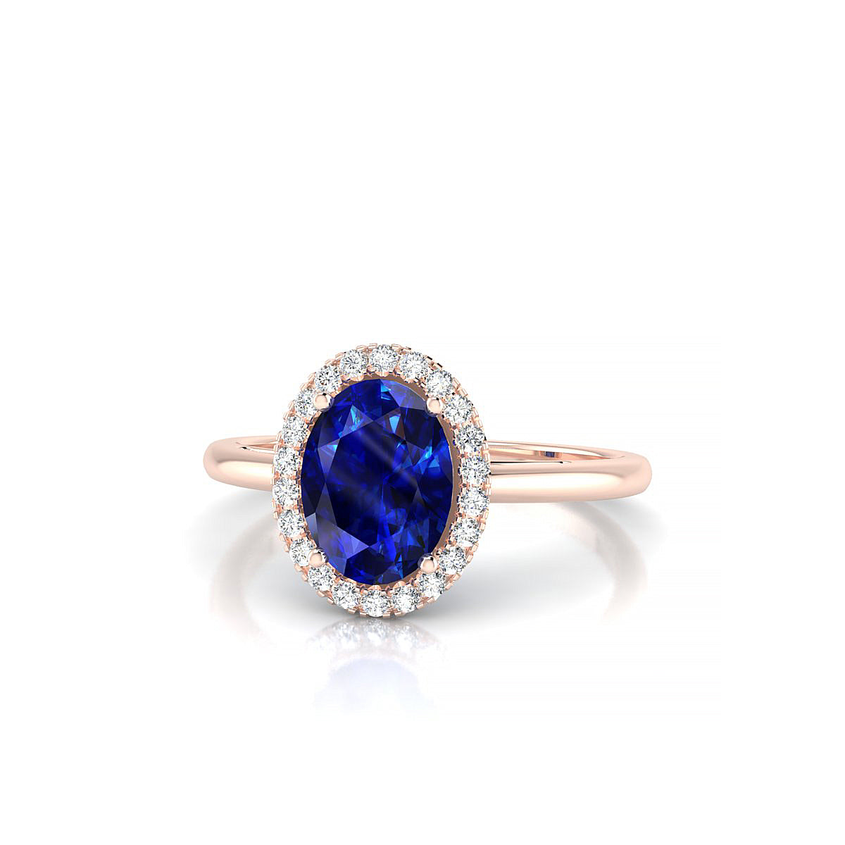 Solar | 18k Rose Gold 8 x 6 mm Oval Sapphire Ring