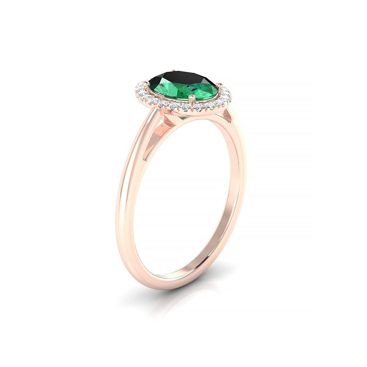 Solar | 18k Rose Gold 8 x 6 mm Oval Emerald Ring