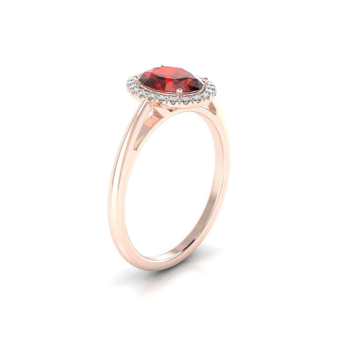 Solar | 18k Rose Gold 8 x 6 mm Oval Garnet Ring