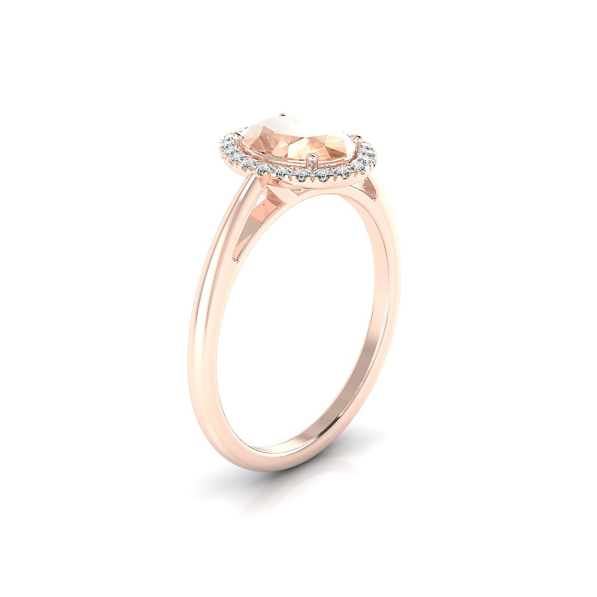 Solar | 18k Rose Gold 8 x 6 mm Oval Morganite Ring