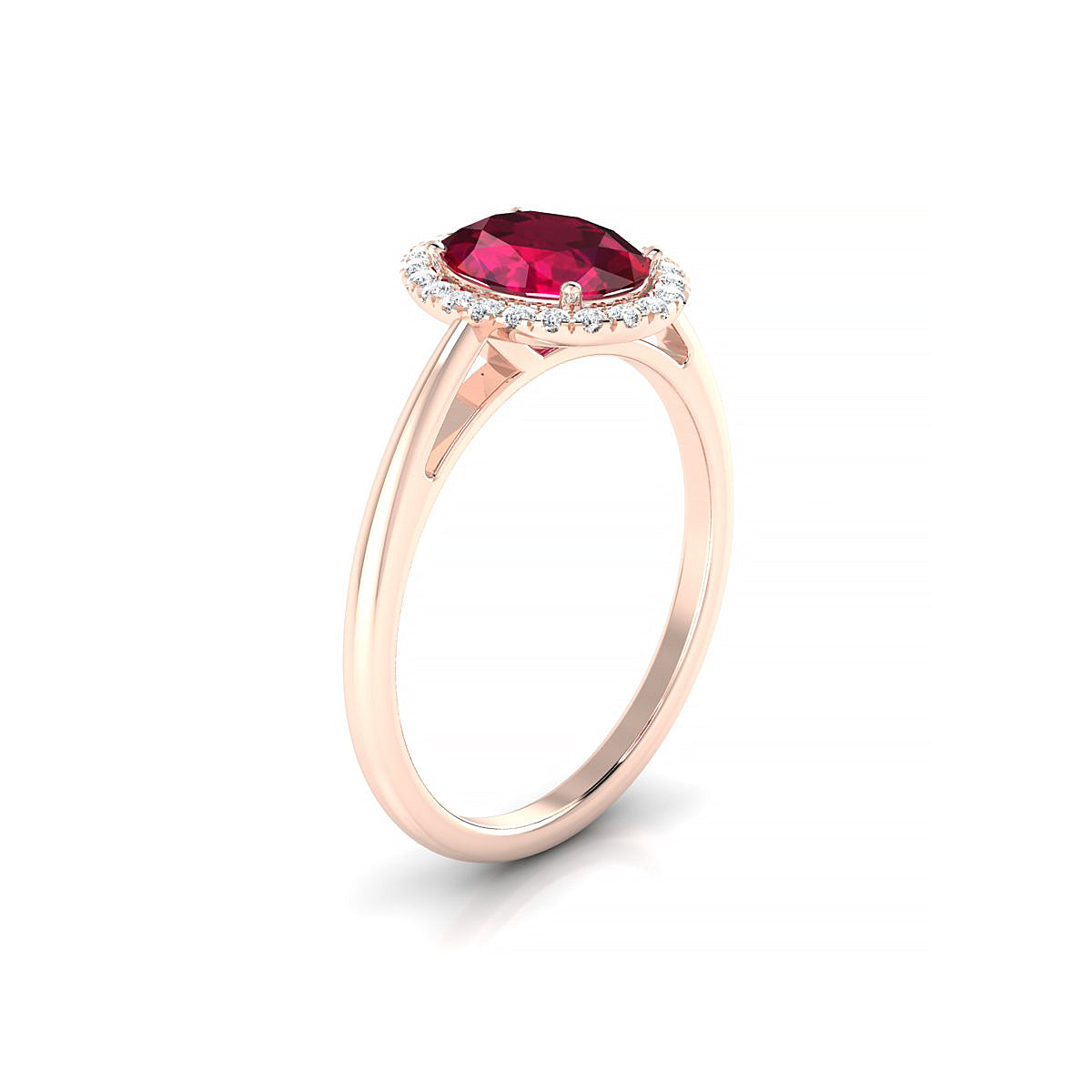 Solar | 18k Rose Gold 8 x 6 mm Oval Ruby Ring