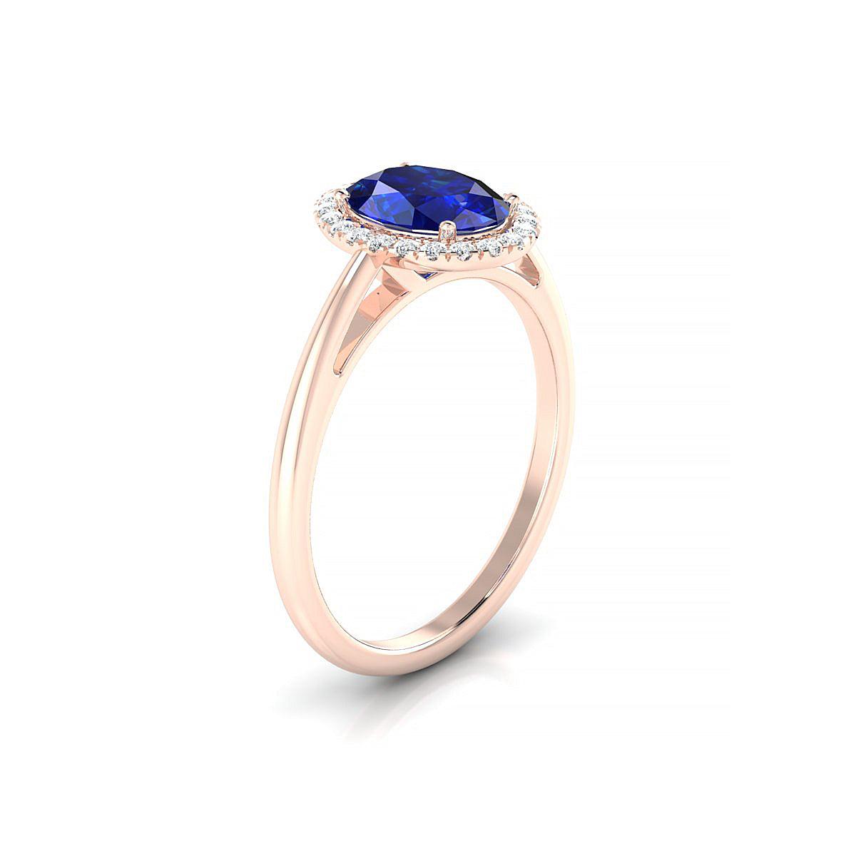 Solar | 18k Rose Gold 8 x 6 mm Oval Sapphire Ring