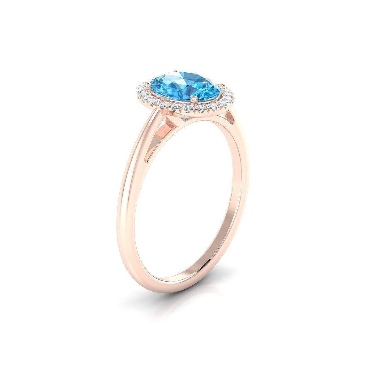Solar | 18k Rose Gold 8 x 6 mm Oval Topaz Ring