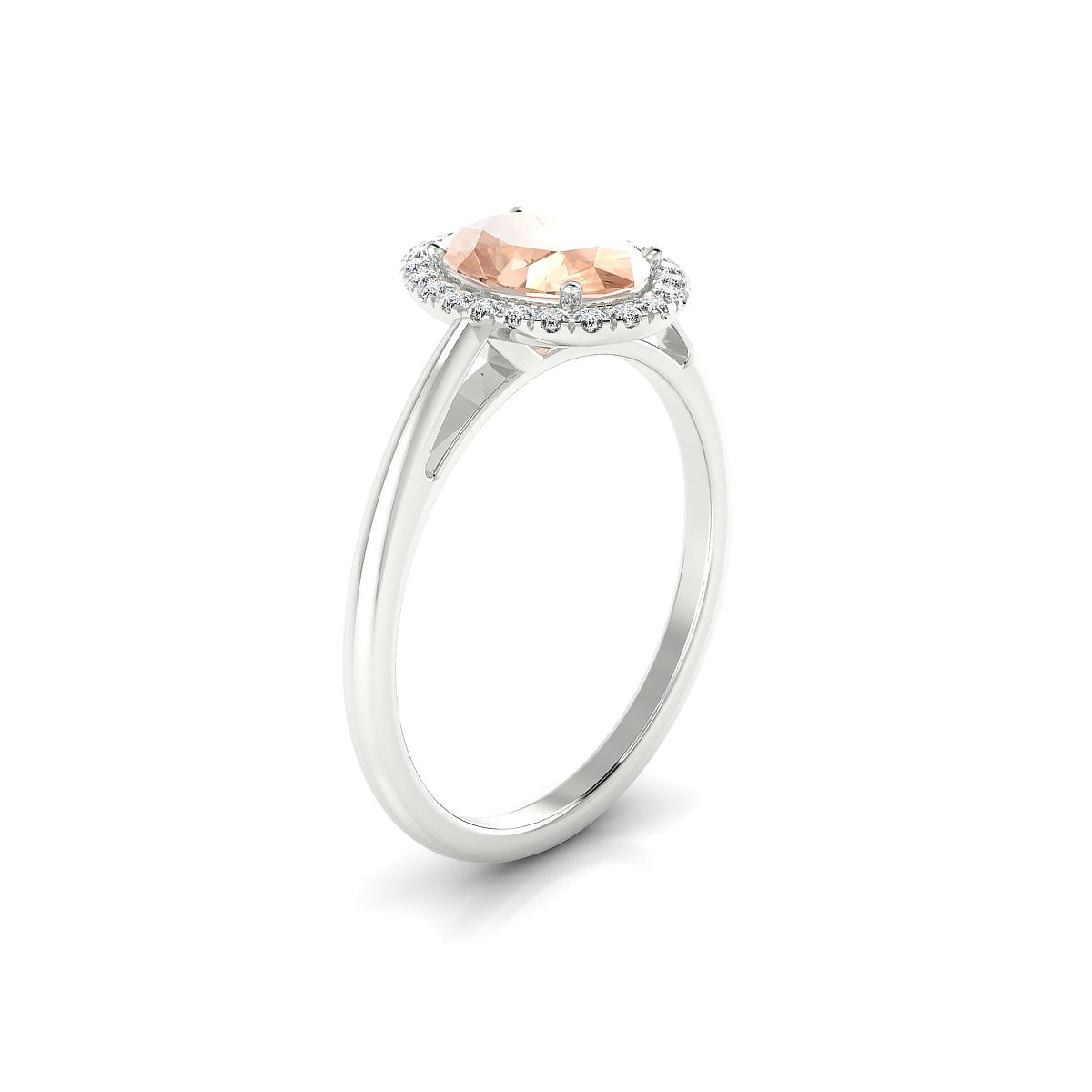 Solar | 18k White Gold 8 x 6 mm Oval Morganite Ring