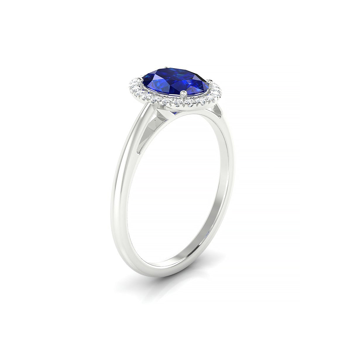 Solar | 18k White Gold 8 x 6 mm Oval Sapphire Ring