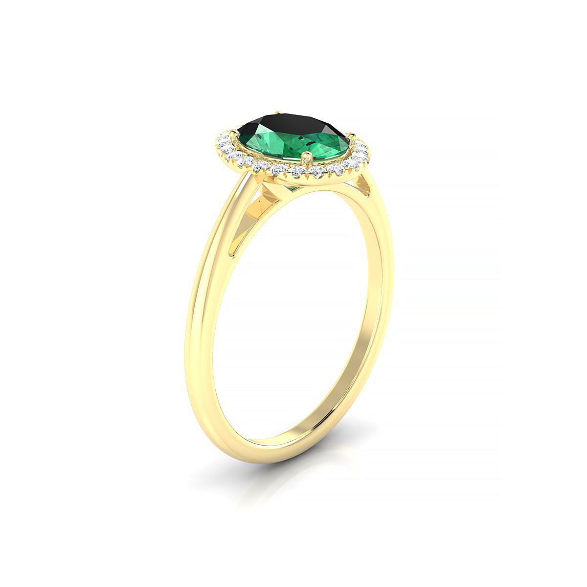 Solar | 18k Yellow Gold 8 x 6 mm Oval Emerald Ring