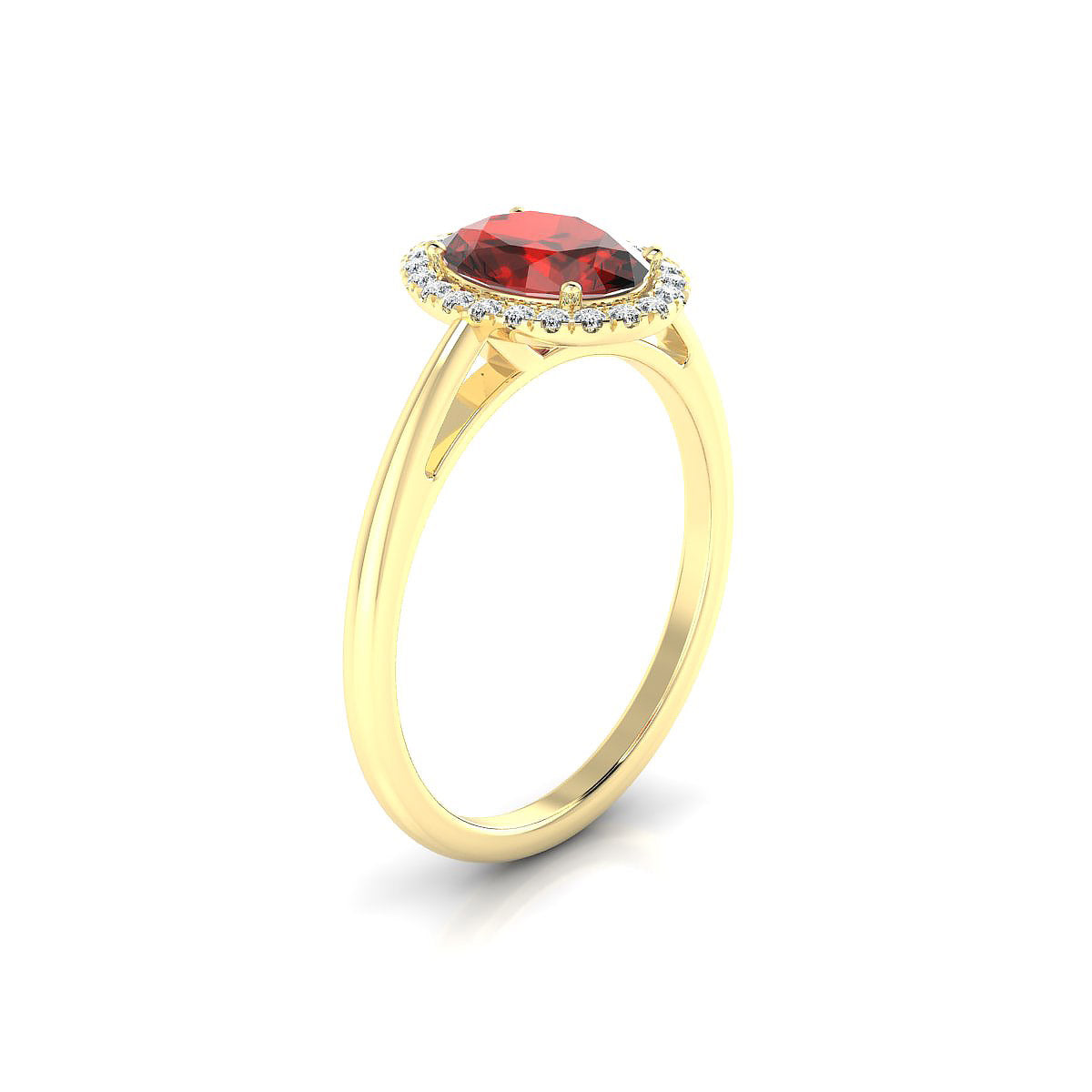 Solar | 18k Yellow Gold 8 x 6 mm Oval Garnet Ring