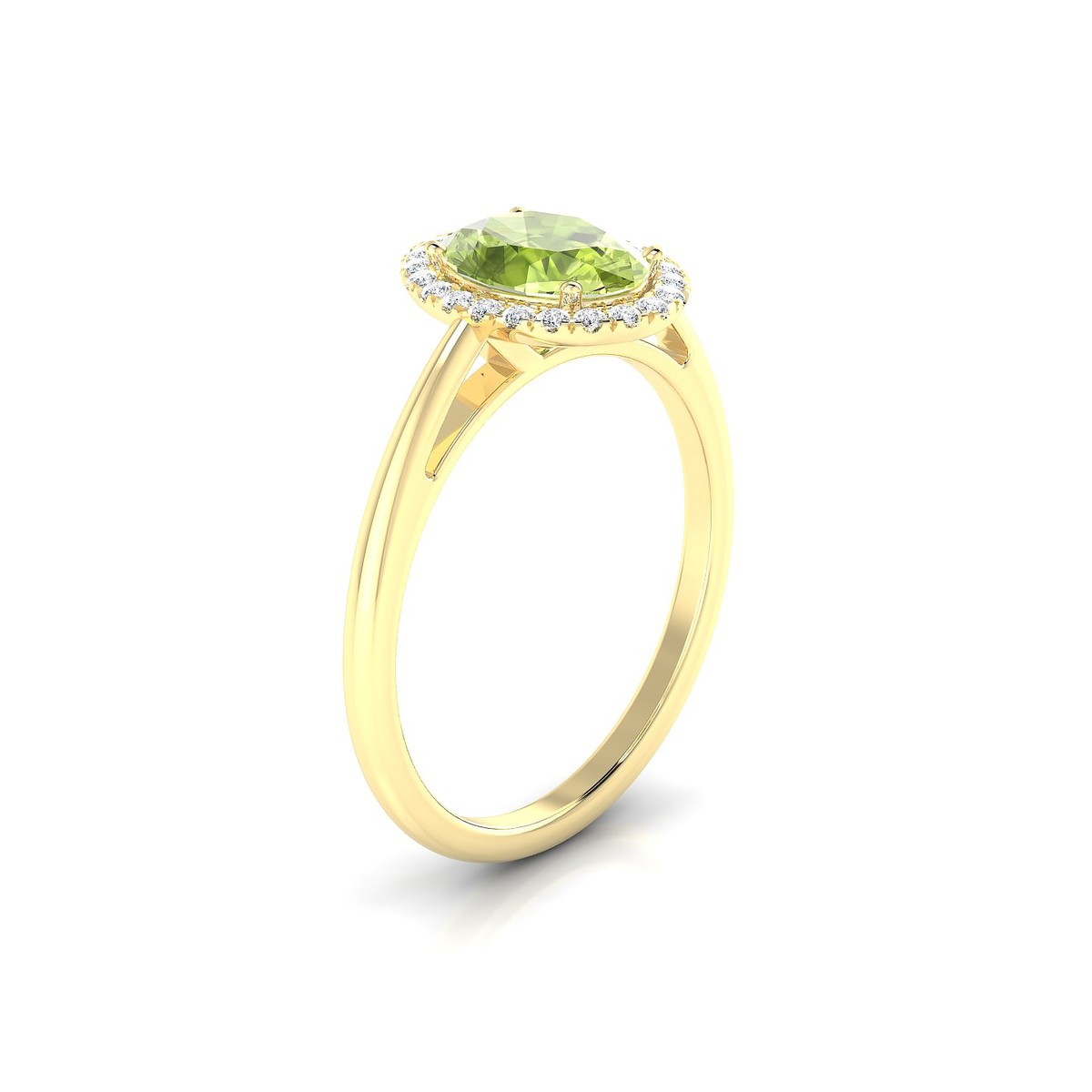 Solar | 18k Yellow Gold 8 x 6 mm Oval Peridot Ring