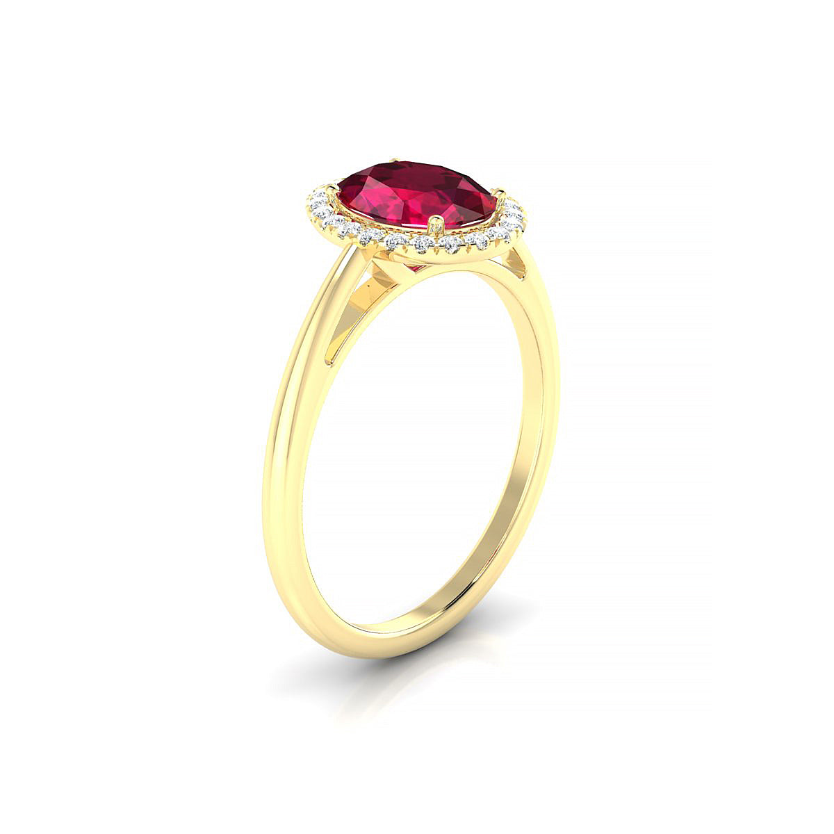 Solar | 18k Yellow Gold 8 x 6 mm Oval Ruby Ring