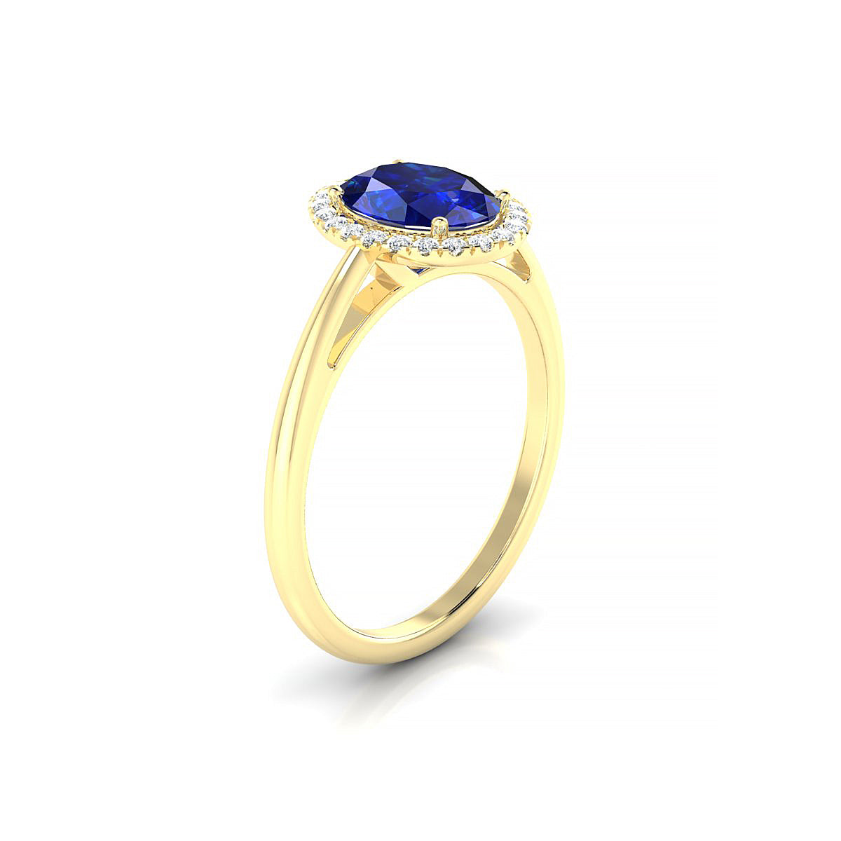 Solar | 18k Yellow Gold 8 x 6 mm Oval Sapphire Ring