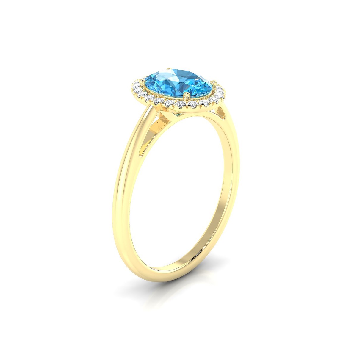 Solar | 18k Yellow Gold 8 x 6 mm Oval Topaz Ring