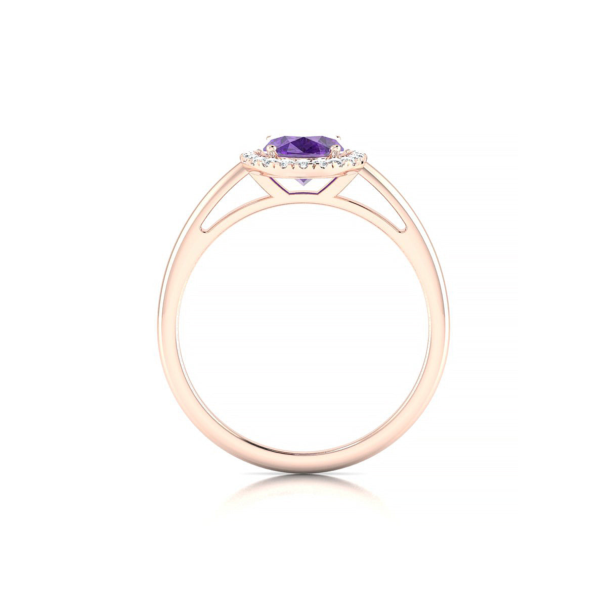 Solar | 18k Rose Gold 8 x 6 mm Oval Amethyst Ring