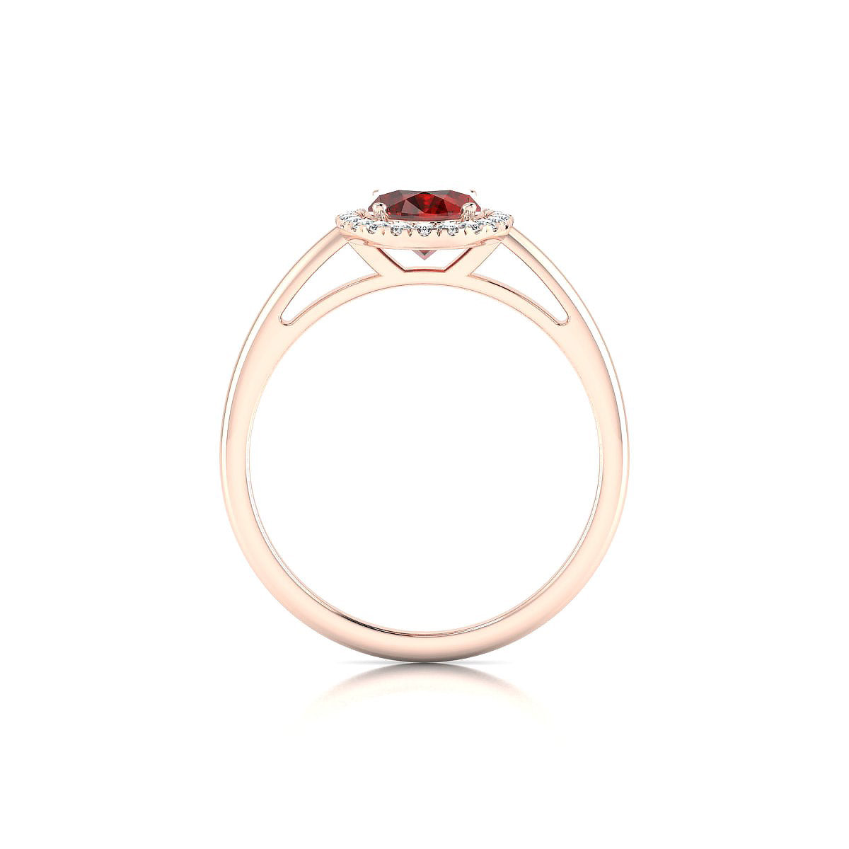 Solar | 18k Rose Gold 8 x 6 mm Oval Garnet Ring