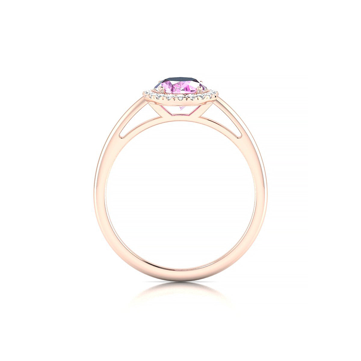 Solar | 18k Rose Gold 8 x 6 mm Oval Pink Sapphire Ring